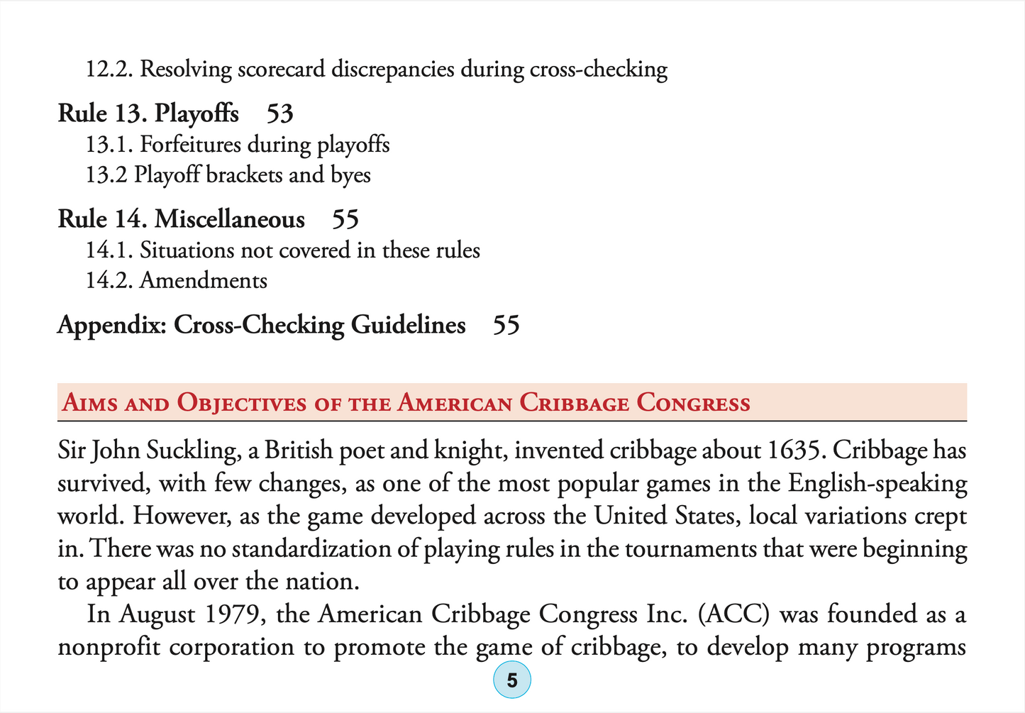 Cribbage Tournament Rules Booklet (2020 Edition - Current)