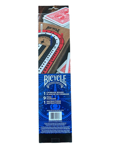 Bicycle Classic "S" 3-Track, Tri-Color Wooden Cribbage Board