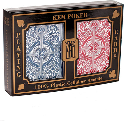 KEM Ultra-Premium Arrow Playing Cards, 2-Deck Pack (Red & Blue)