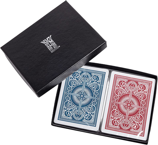 KEM Ultra-Premium Arrow Playing Cards, 2-Deck Pack (Red & Blue)