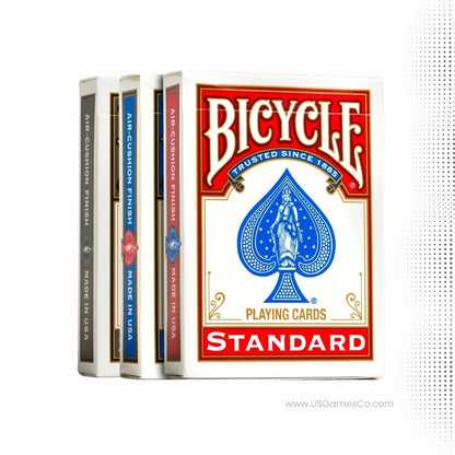 Bicycle Standard Index Rider Back Playing Cards (Red, Blue, & Black)